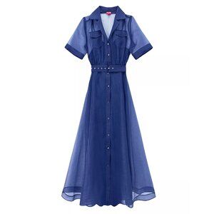 Staud Millie maxi dress Navy Organza